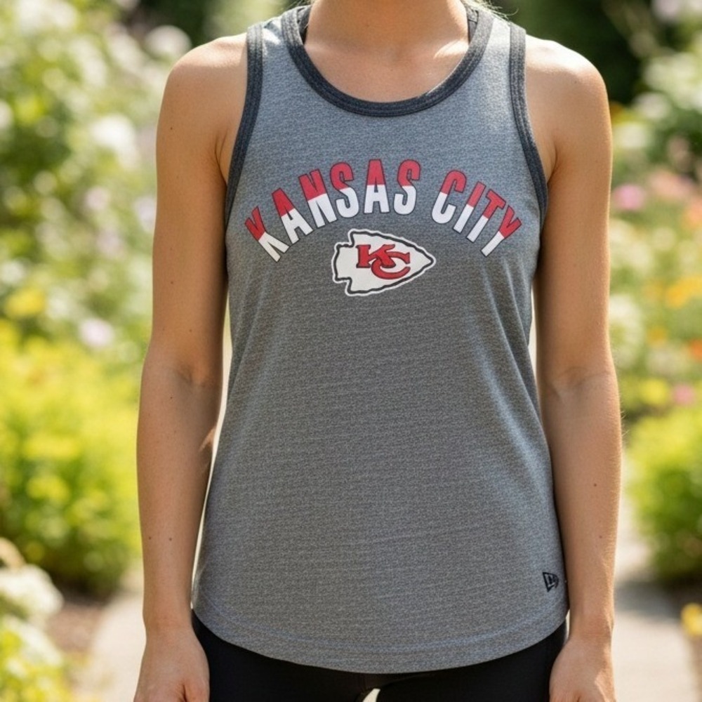 New Era Kansas City Chiefs NFL Team Apparel Women's Tank‎ Top Size S Grey
